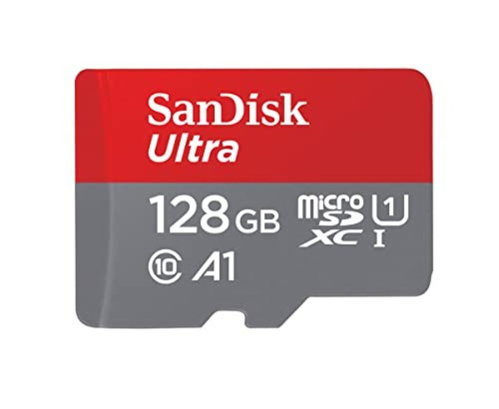 SanDisk Ultra Android microSDXC UHS-I Speicherkarte 128 GB + Adapter (Für Smartphones und Tablets, A1, Class 10, U1, Full HD-Videos, bis zu 140 MB/s Lesegeschwindigkeit)